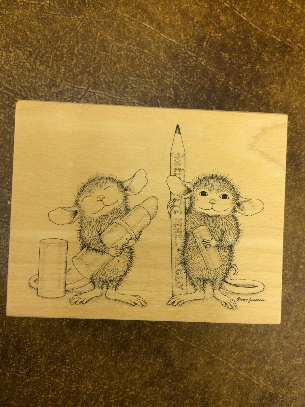 House Mouse Rubber Stamp - Eye Pencil & Lipstick Ready